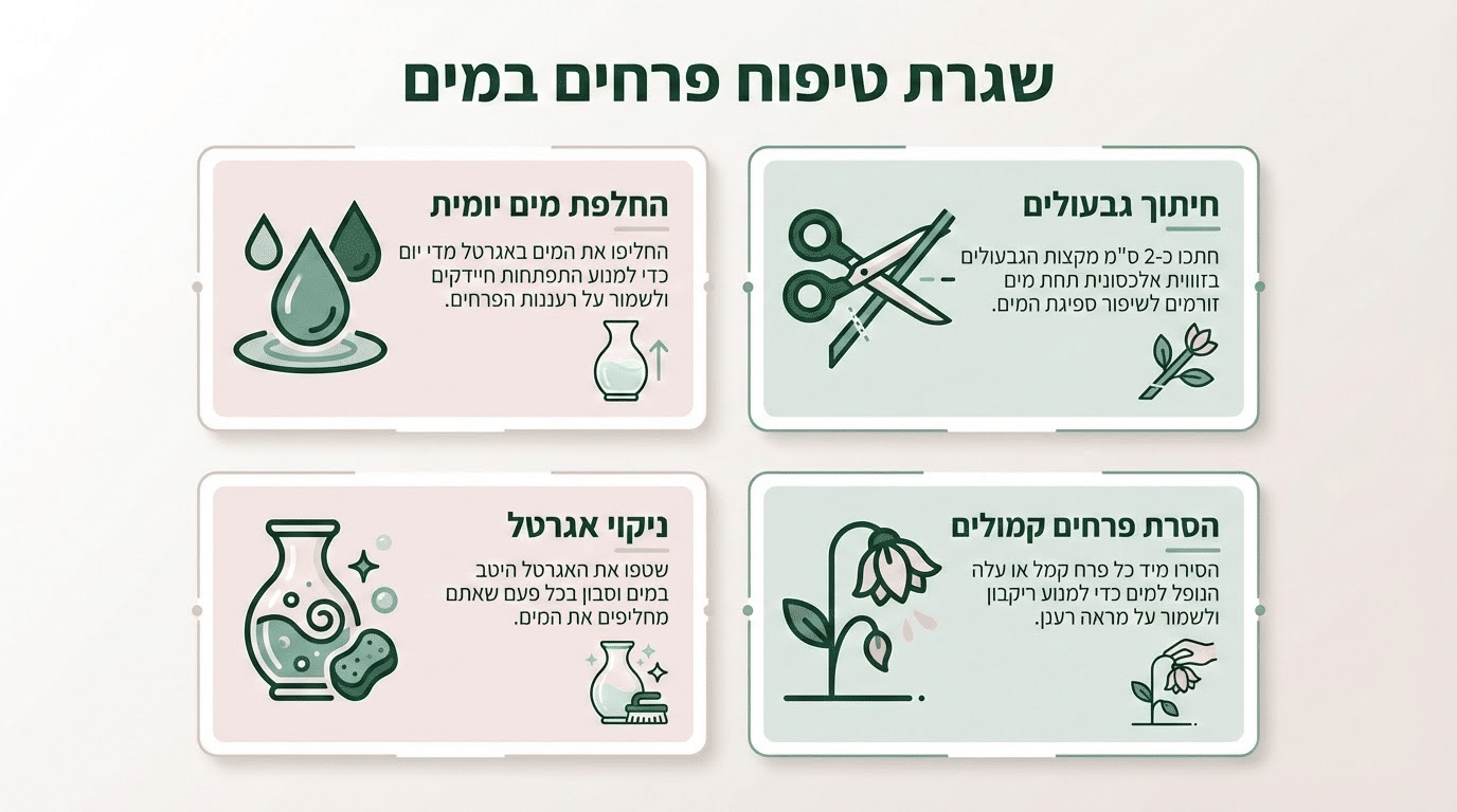 מים טריים לפרחים באגרטל