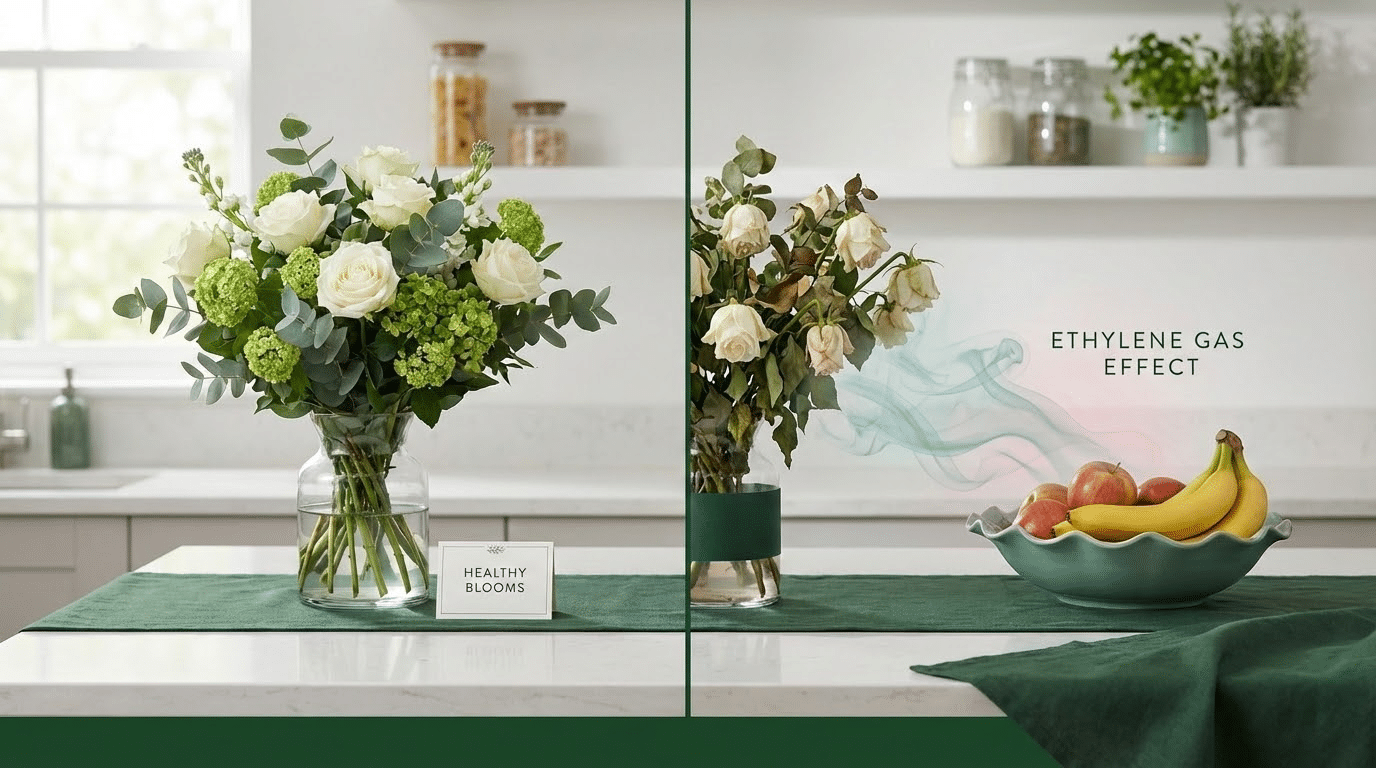 הרחקת פרחים מפירות בשלים