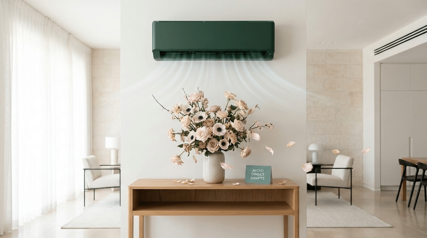 טעות נפוצה - פרחים מתחת למזגן