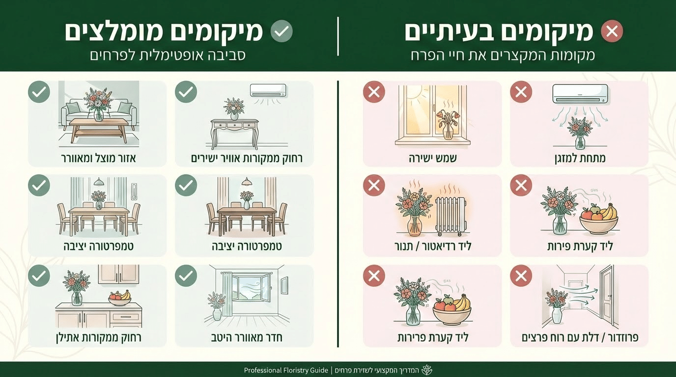 השוואה בין מיקומים טובים לבעייתיים