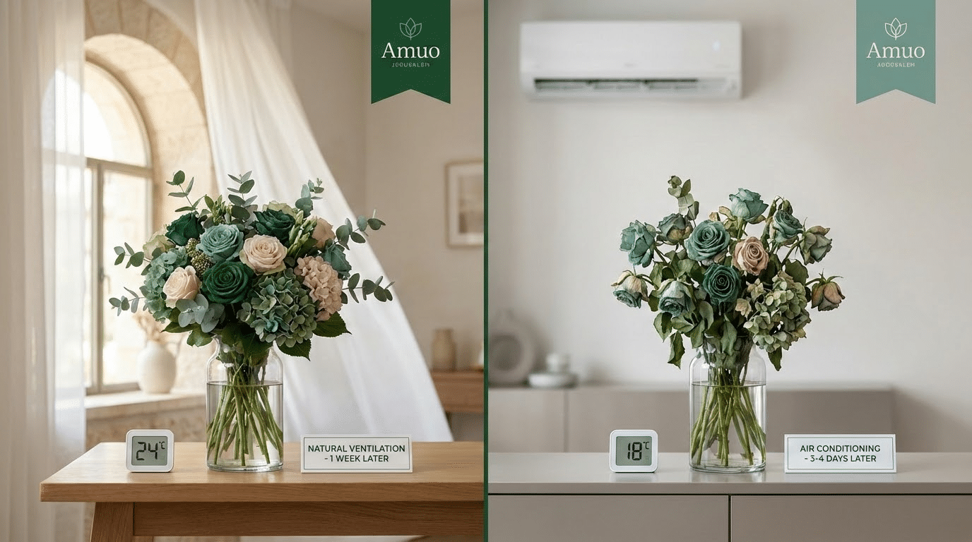 השוואה בין זר בחדר ממוזג לחדר רגיל