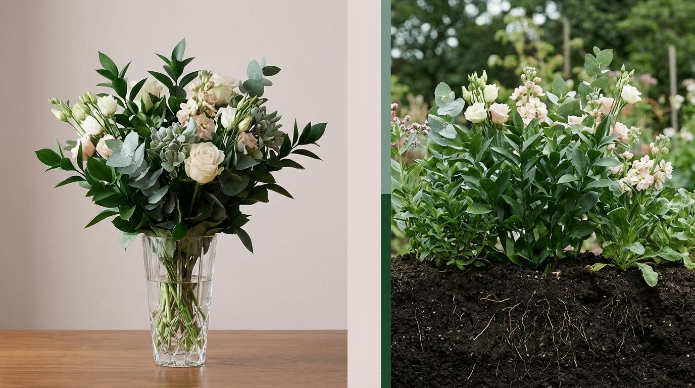 פרחים באגרטל מול פרחי גינה