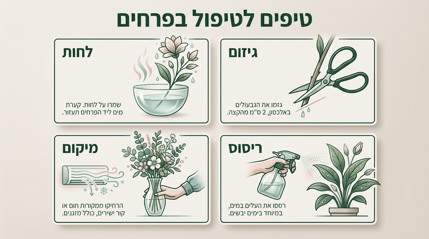 טיפים להצלת פרחים מהמזגן