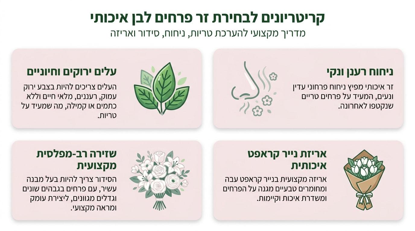 מדדים לבחירת זר פרחים לבן איכותי – טיפים מקצועיים