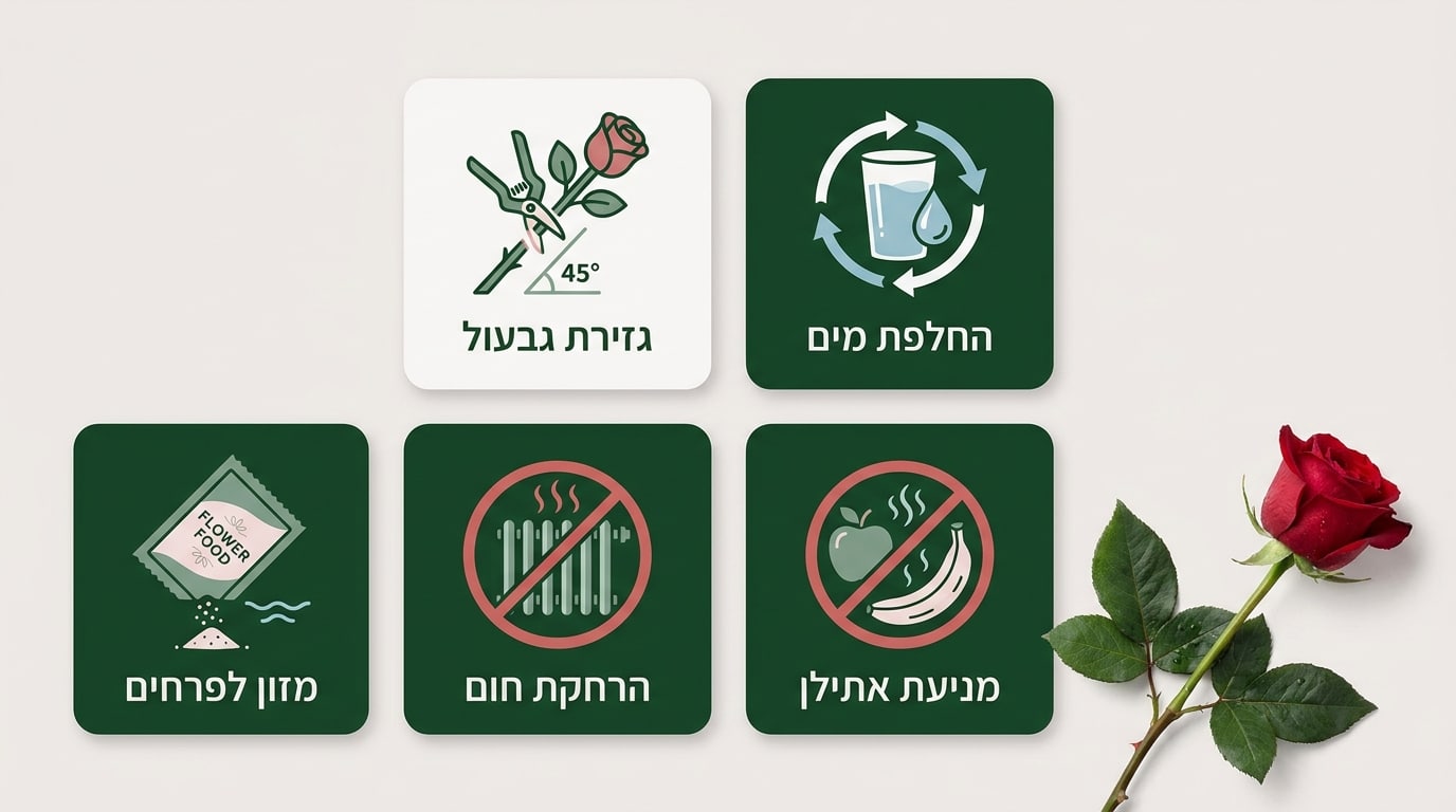 טיפים לשמירה על ורדים אדומים לאורך זמן