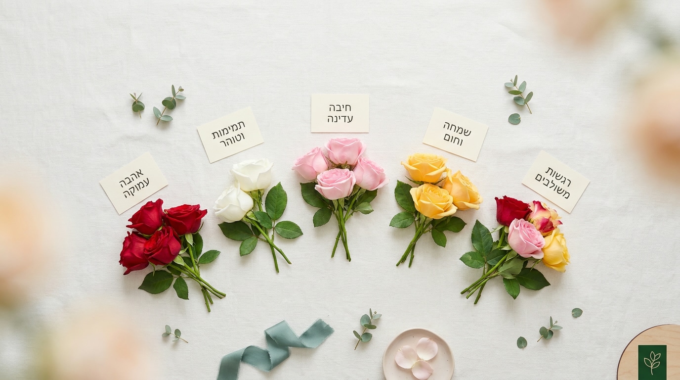בחירת הצבע הנכון לזר ורדים למסר אישי