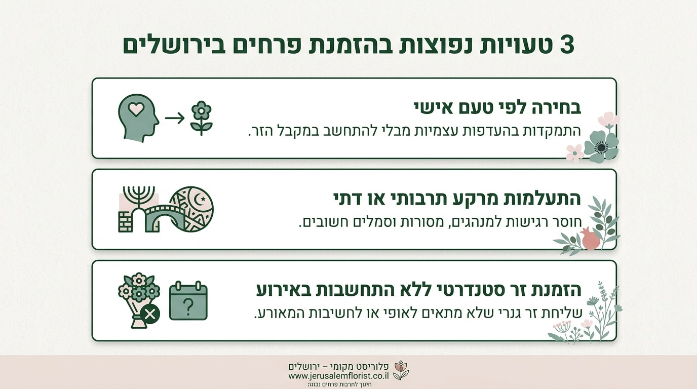 טעויות נפוצות שכדאי להכיר לפני שמזמינים זר פרחים