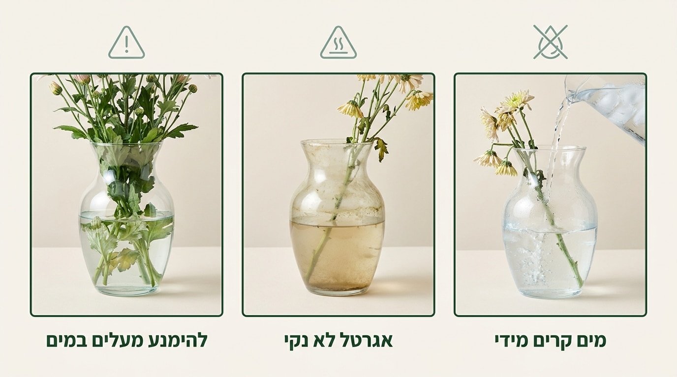 טעויות נפוצות בטיפול בפרחי חרצית