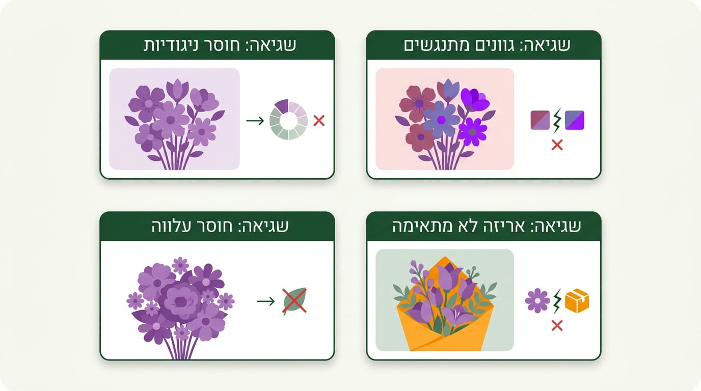 טעויות נפוצות בעיצוב זרים בגווני סגול