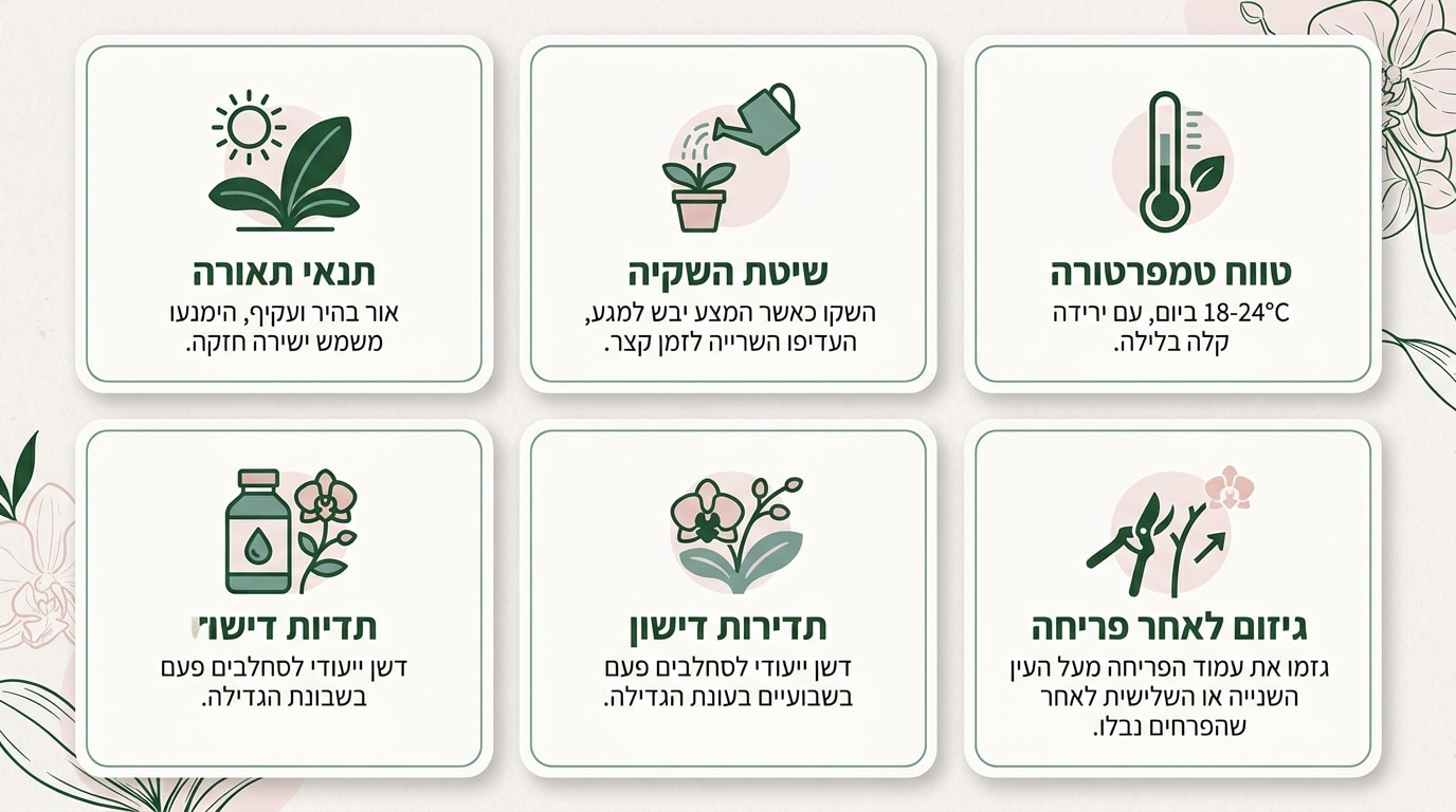 מדריך טיפול בסחלב ביתי לפריחה ארוכת טווח