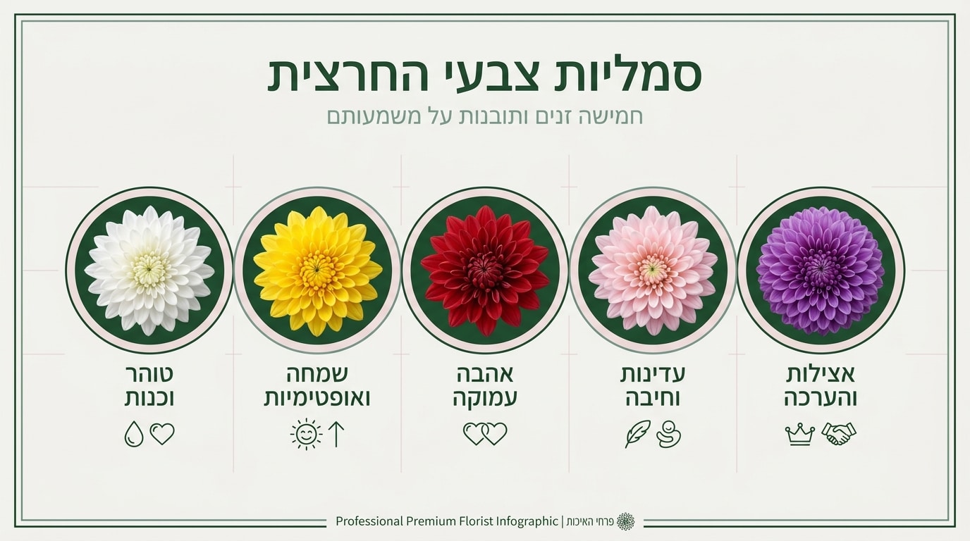 טבלה: צבעי חרצית ומשמעותם הסמלית