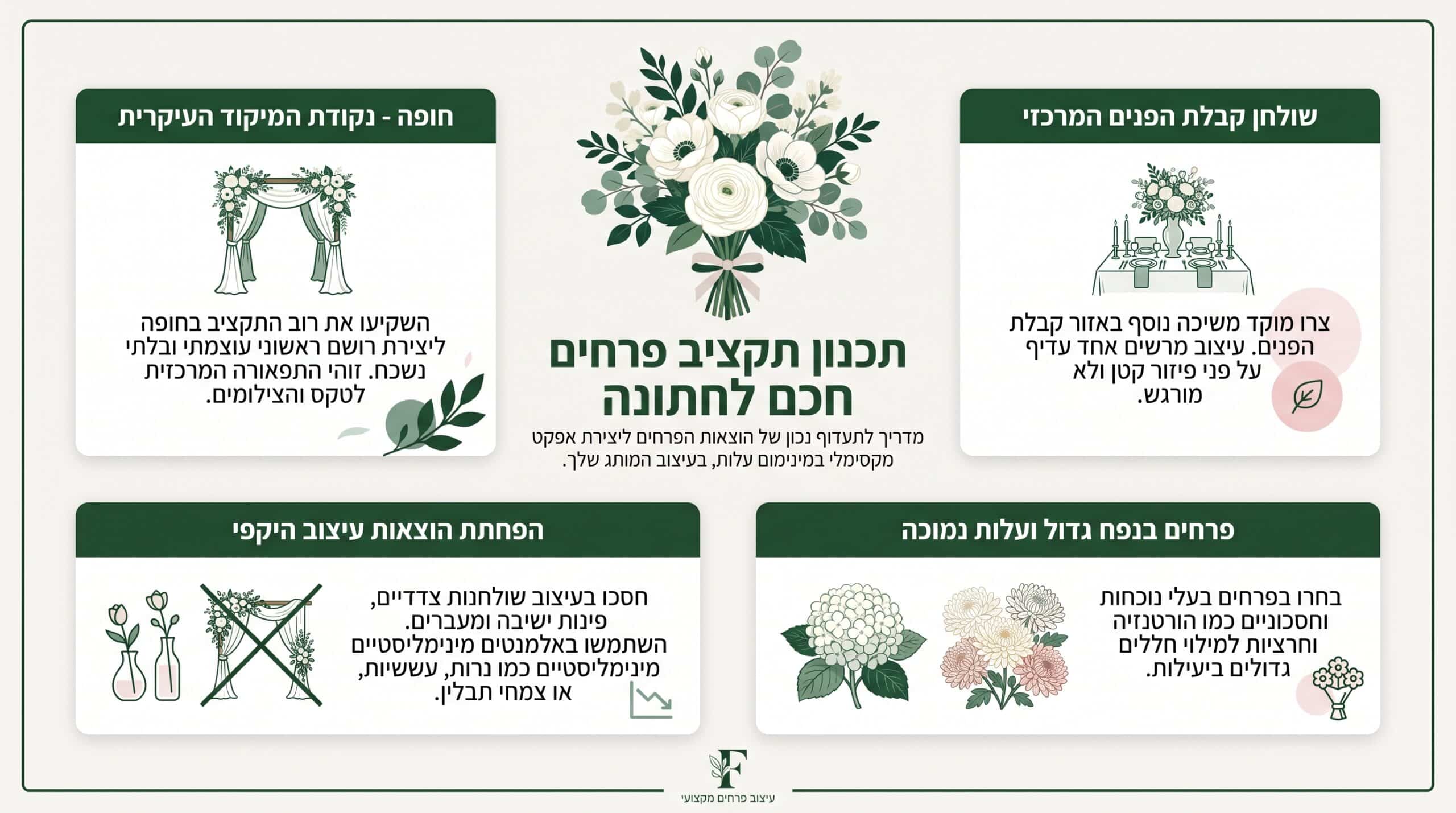 תכנון תקציב חכם לעיצוב פרחוני בחתונה