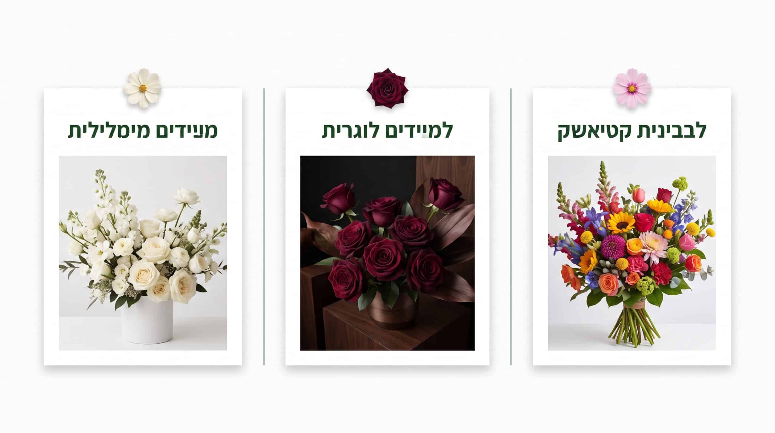 מיפוי סידורי פרחים לפינות המשרד