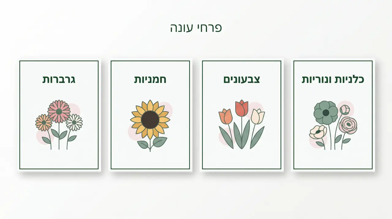 פרחי עונה צבעוניים באגרטל